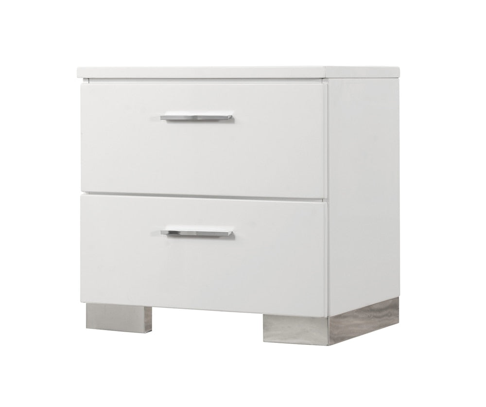 Coaster - Felicity Night Stand (Glossy White) - 203502 veiw 1