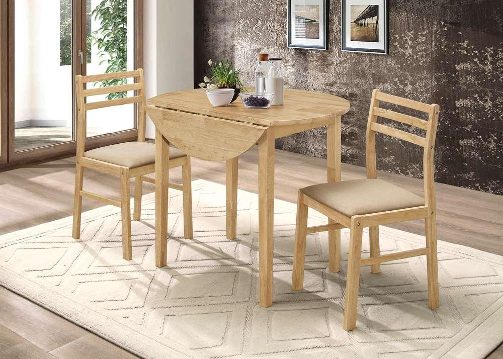 Bucknell Drop-Leaf Natural Dining Set - Thumbnail 2