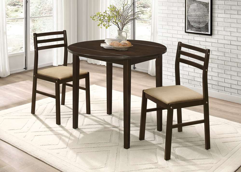 Coaster Bucknell 3-Piece Dining Set with Drop Leaf