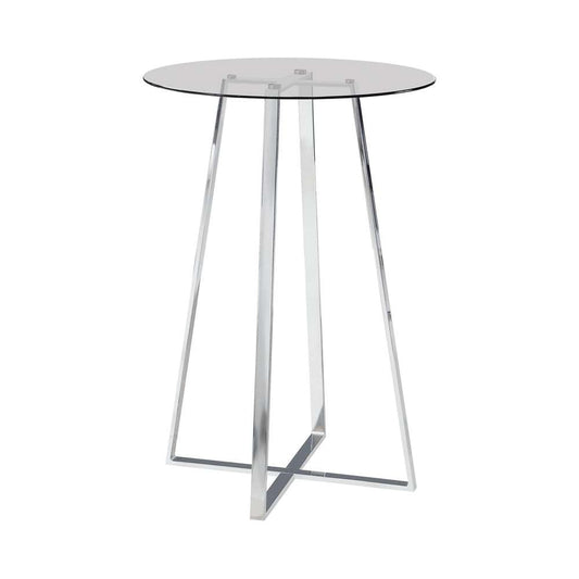 Coaster - Zanella Rec Room/ Bar Tables: Chrome/Glass Bar Table - 100026 veiw 1