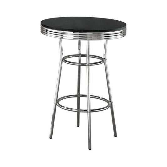 Coaster - Theodore Rec Room/ Bar Tables: Chrome/Glass Bar Table - 2405 veiw 1