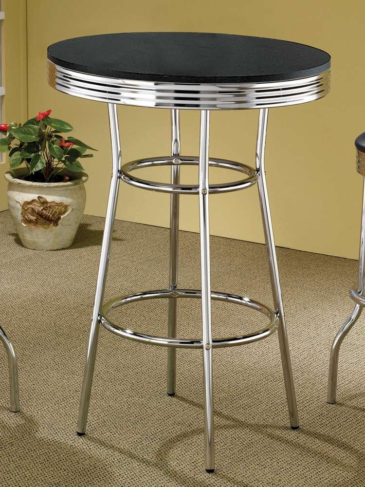 Coaster - Theodore Rec Room/ Bar Tables: Chrome/Glass Bar Table - 2405 veiw 2