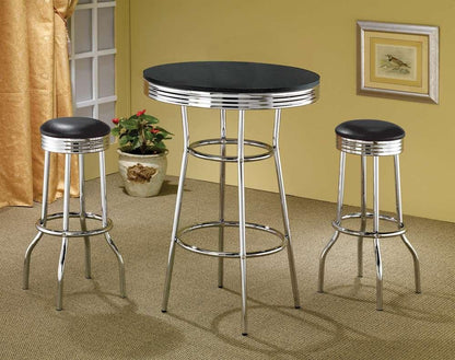 Coaster - Theodore Rec Room/ Bar Tables: Chrome/Glass Bar Table - 2405 veiw 3