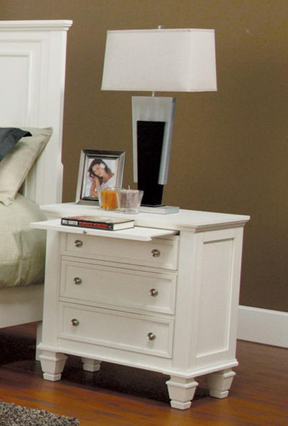 Coaster - Sandy Beach 3 Drawers Night Stand in White Finish - 201302 veiw 1
