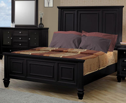 Coaster - Sandy Beach Queen Bed in Black Finish - 201321Q veiw 1