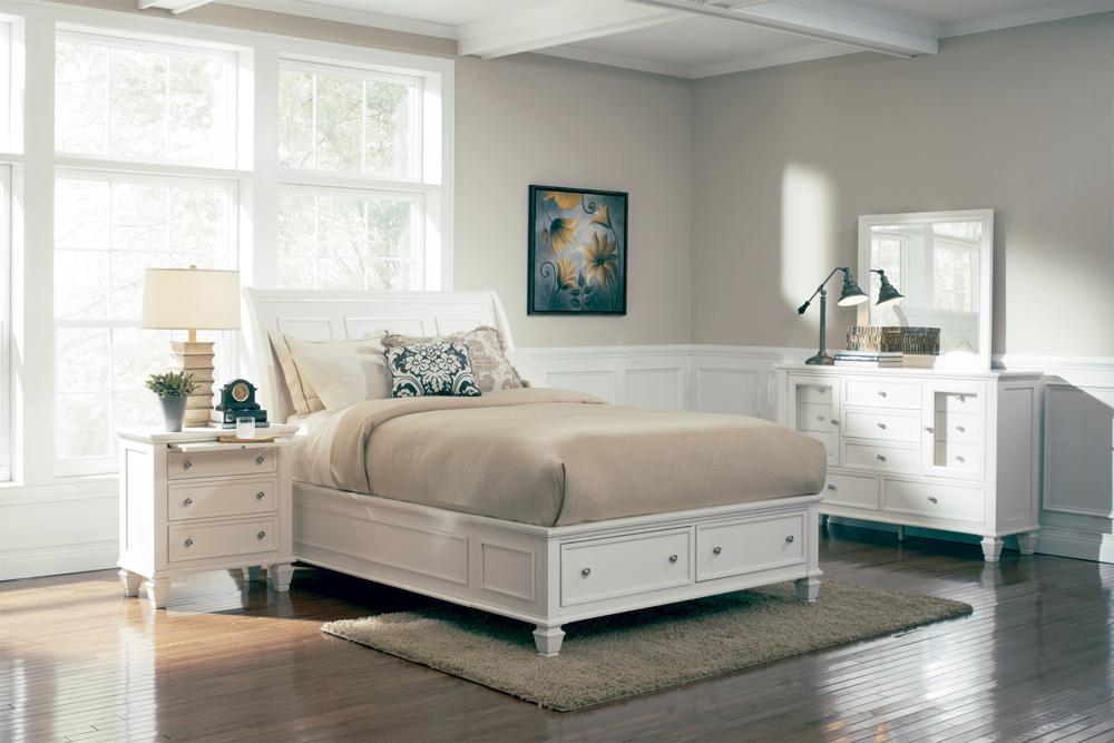 Coaster - Sandy Beach Queen Bed in White Finish - 201309Q veiw 2
