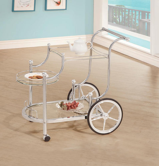 Coaster - Sarandon Serving Cart (Chrome) - 910076 veiw 1