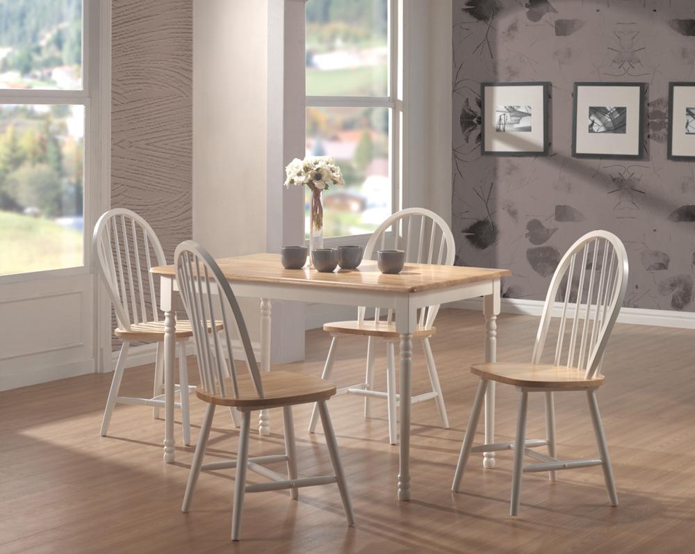 Coaster - Cinder Side Chair in Natural Brown & White (Set of 4) - 4129 veiw 2