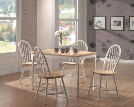 Coaster - Cinder Side Chair in Natural Brown & White (Set of 4) - 4129 veiw 2