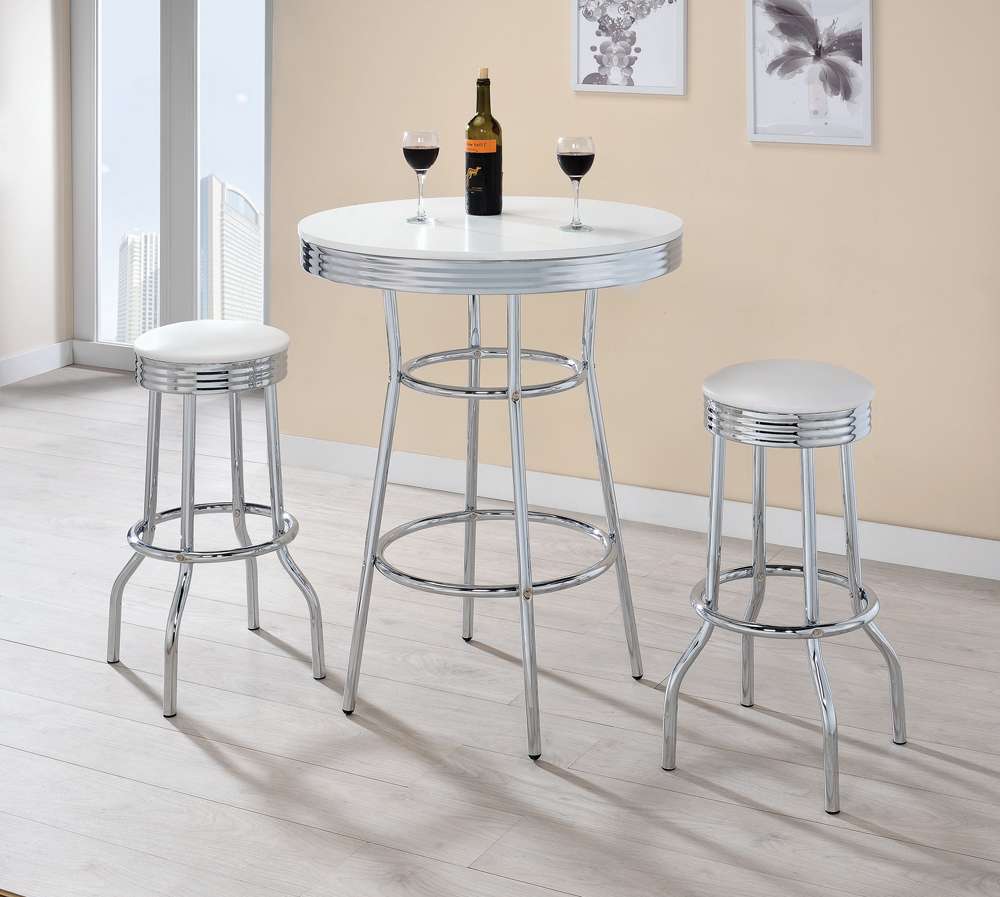 Coaster - Theodore Swivel Bar Stool - 2299W (Set of 2) veiw 3