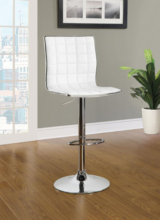 Coaster - Ashbury Waffle Adjustable Bar Stool in White Finish (Set of 2) - 122089 veiw 1