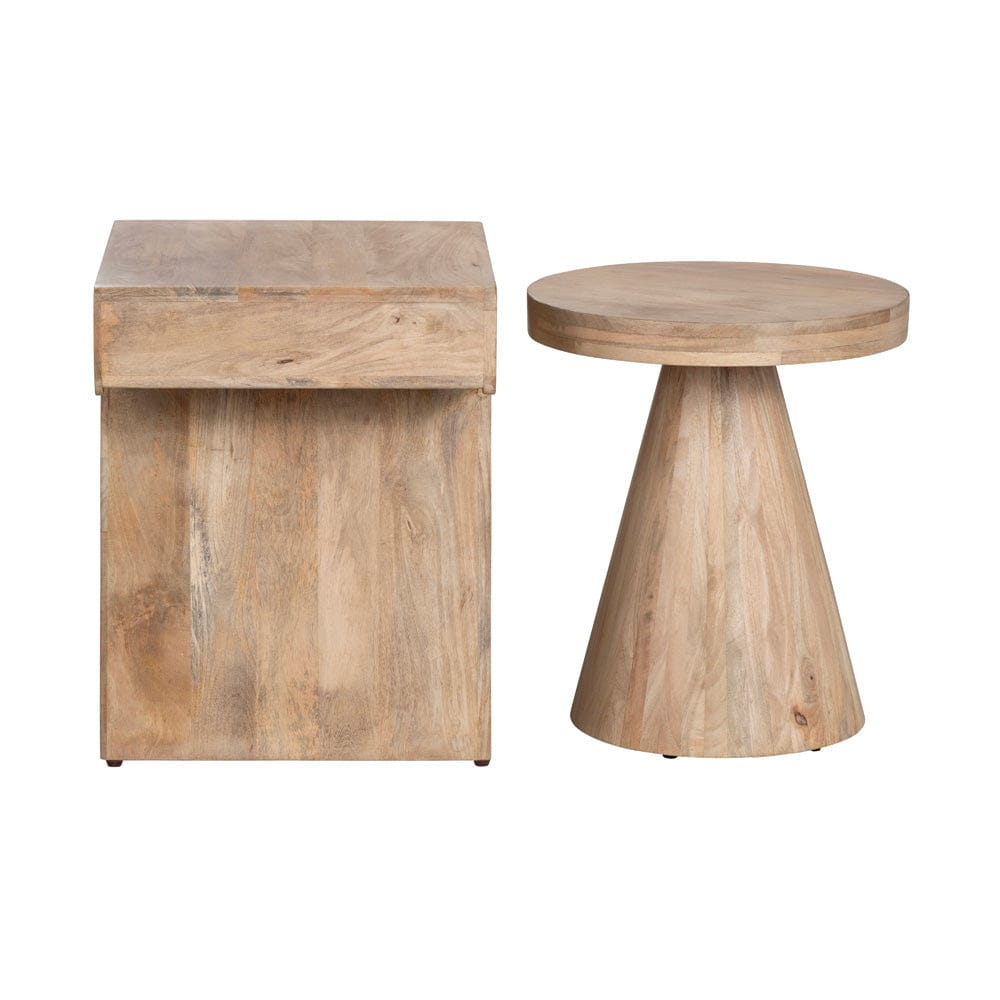 Crestview Collection - 2 Piece Square Brown Solid Wood Accent Nesting Tables Set - CVFNR4827 view 2