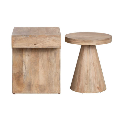 Crestview Collection - 2 Piece Square Brown Solid Wood Accent Nesting Tables Set - CVFNR4827 view 2