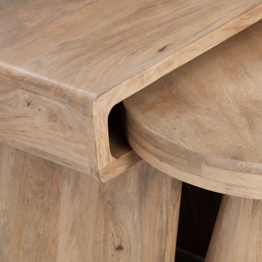 Crestview Collection - 2 Piece Square Brown Solid Wood Accent Nesting Tables Set - CVFNR4827 view 4