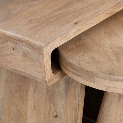 Crestview Collection - 2 Piece Square Brown Solid Wood Accent Nesting Tables Set - CVFNR4827 view 4