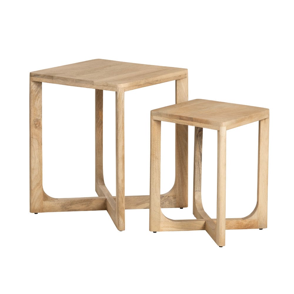 Crestview Collection - 2 Piece Square Brown Solid Wood Accent Nesting Tables Set - CVFNR4833 view 1