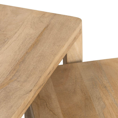 Crestview Collection - 2 Piece Square Brown Solid Wood Accent Nesting Tables Set - CVFNR4833 view 4