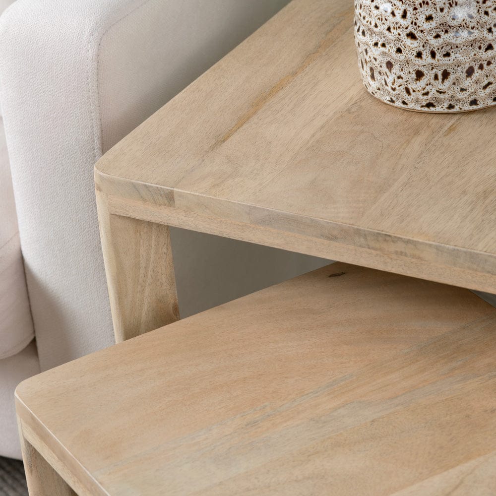 Crestview Collection - 2 Piece Square Brown Solid Wood Accent Nesting Tables Set - CVFNR4833 view 5