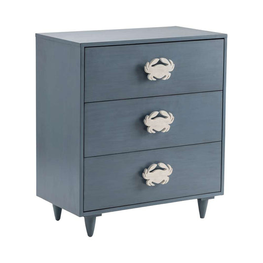 Crestview Collection - 31in 3 Drawer Blue Painted Cabinet - CVFVR8222 veiw 1