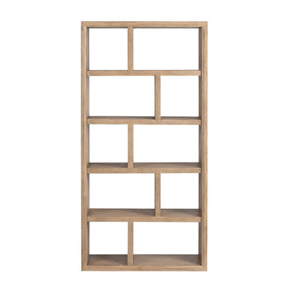 Crestview Collection - 36 in. Tan Solid Wood 10 Shelf Bookcase - CVFDR1233 view 2