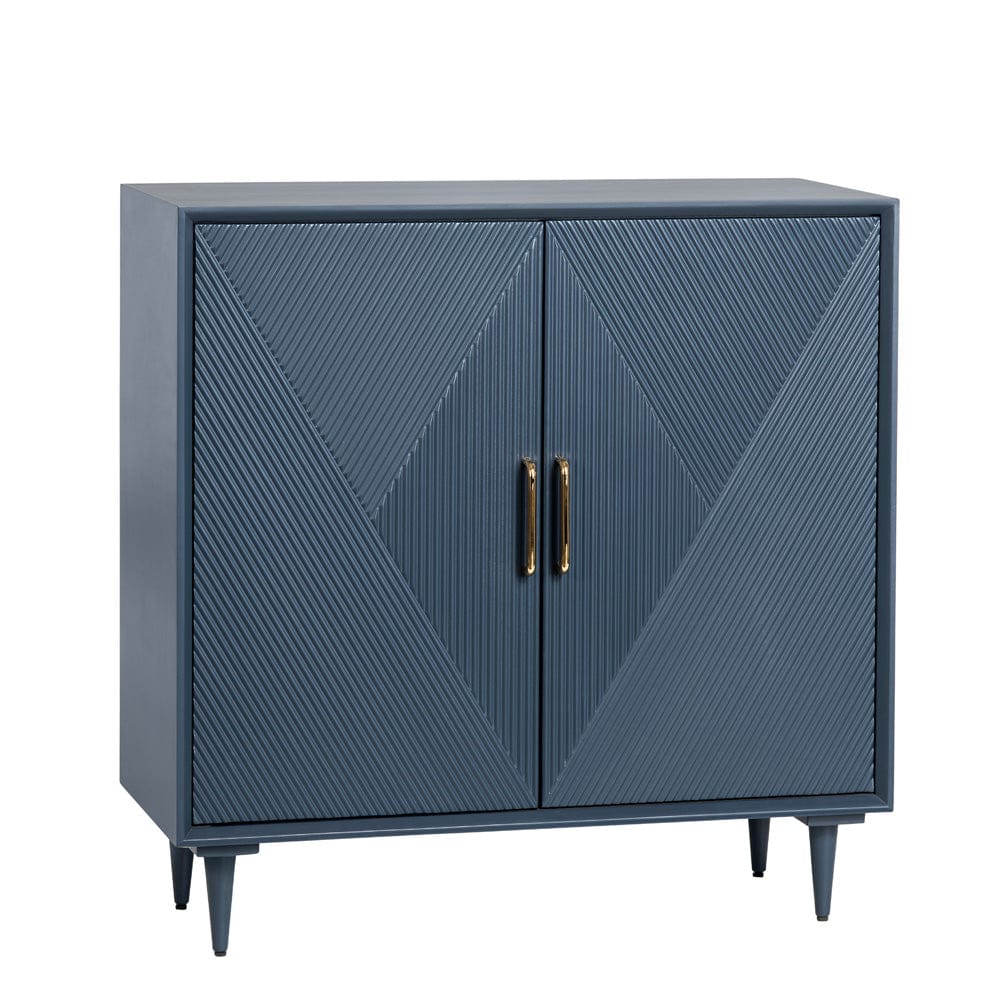 Crestview Collection - 37 in. Blue Solid Wood 2 Door Media Credenza / Sideboard - CVFVR8320 view 1