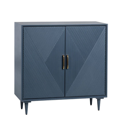 Crestview Collection - 37 in. Blue Solid Wood 2 Door Media Credenza / Sideboard - CVFVR8320 view 1