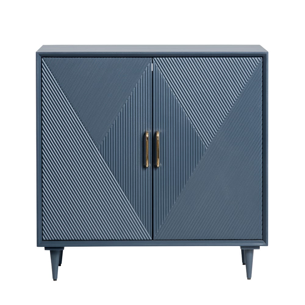 Crestview Collection - 37 in. Blue Solid Wood 2 Door Media Credenza / Sideboard - CVFVR8320 view 2