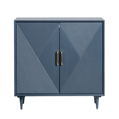Crestview Collection - 37 in. Blue Solid Wood 2 Door Media Credenza / Sideboard - CVFVR8320 view 2
