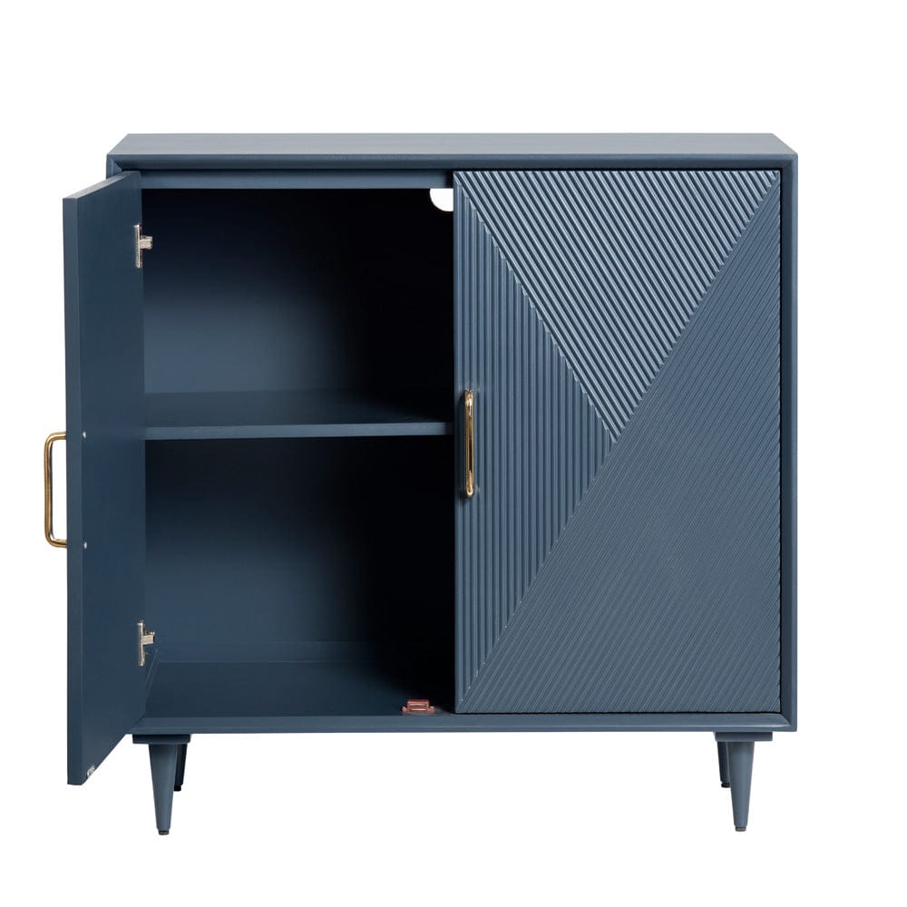 Crestview Collection - 37 in. Blue Solid Wood 2 Door Media Credenza / Sideboard - CVFVR8320 view 3