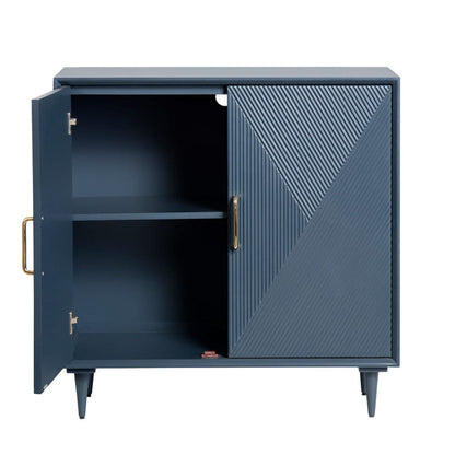 Crestview Collection - 37 in. Blue Solid Wood 2 Door Media Credenza / Sideboard - CVFVR8320 view 3
