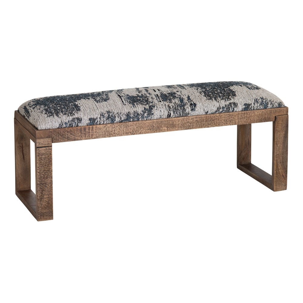 Crestview Collection - 45 in. Navy Upholstered Accent Bench with Brown Solid Wood Frame - CVFNR4234 view 1
