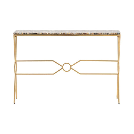Crestview Collection - 46 in. Gold Marble Accent Console Sofa Table - CVFNR5076 view 2