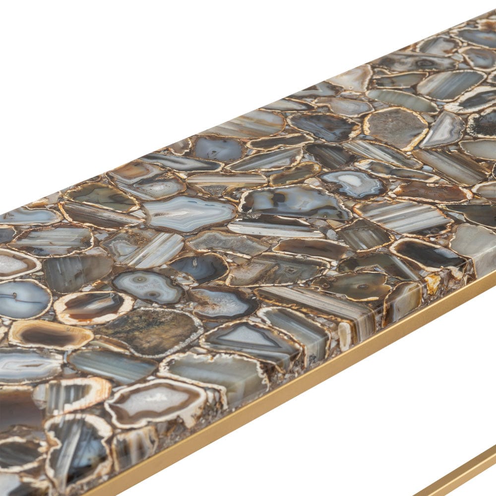 Crestview Collection - 46 in. Gold Marble Accent Console Sofa Table - CVFNR5076 view 4