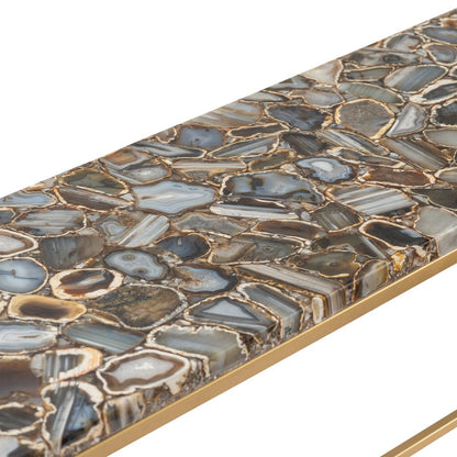 Crestview Collection - 46 in. Gold Marble Accent Console Sofa Table - CVFNR5076 view 4