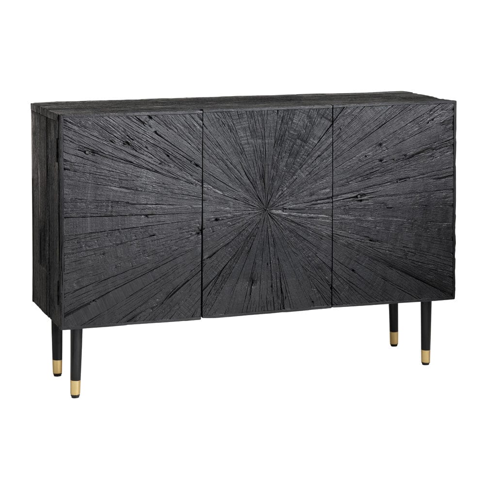 Crestview Collection - 47 in. Black Solid Wood 3 Door Media Credenza / Sideboard - CVFNR4564 view 1