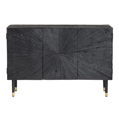 Crestview Collection - 47 in. Black Solid Wood 3 Door Media Credenza / Sideboard - CVFNR4564 view 2