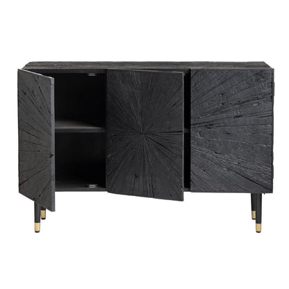 Crestview Collection - 47 in. Black Solid Wood 3 Door Media Credenza / Sideboard - CVFNR4564 view 3