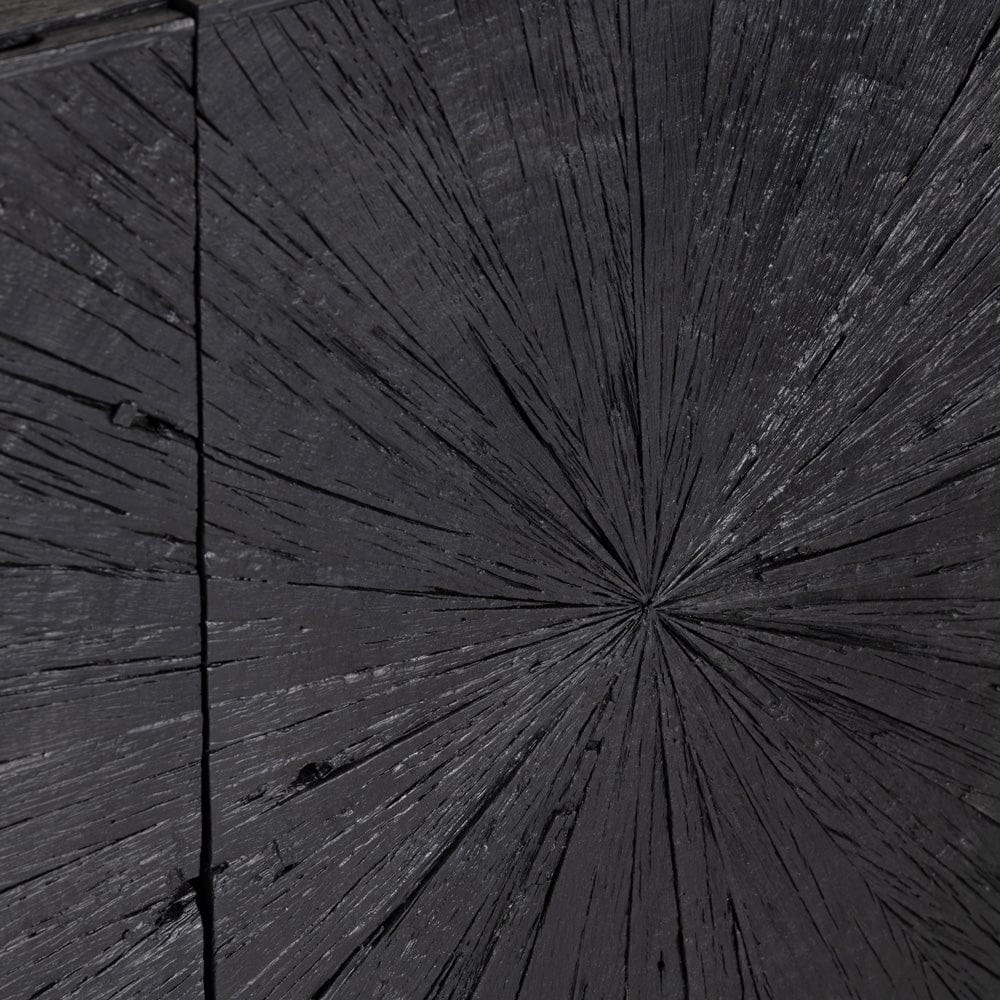 Crestview Collection - 47 in. Black Solid Wood 3 Door Media Credenza / Sideboard - CVFNR4564 view 4