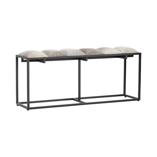 Crestview Collection - 50 in. Gray Upholstered Accent Bench with Black Iron Frame - CVFNR5039 view 1