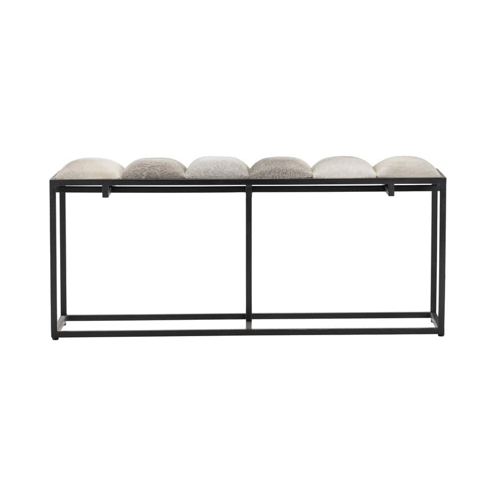 Crestview Collection - 50 in. Gray Upholstered Accent Bench with Black Iron Frame - CVFNR5039 view 2