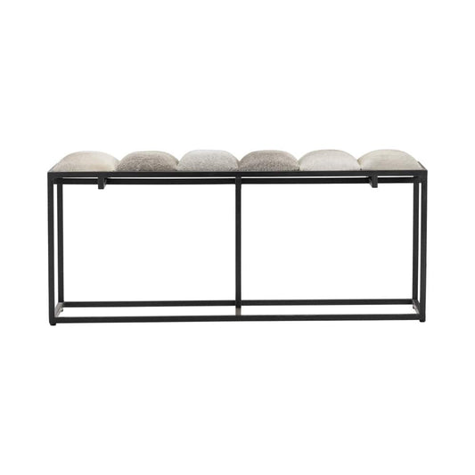 Crestview Collection - 50 in. Gray Upholstered Accent Bench with Black Iron Frame - CVFNR5039 view 2