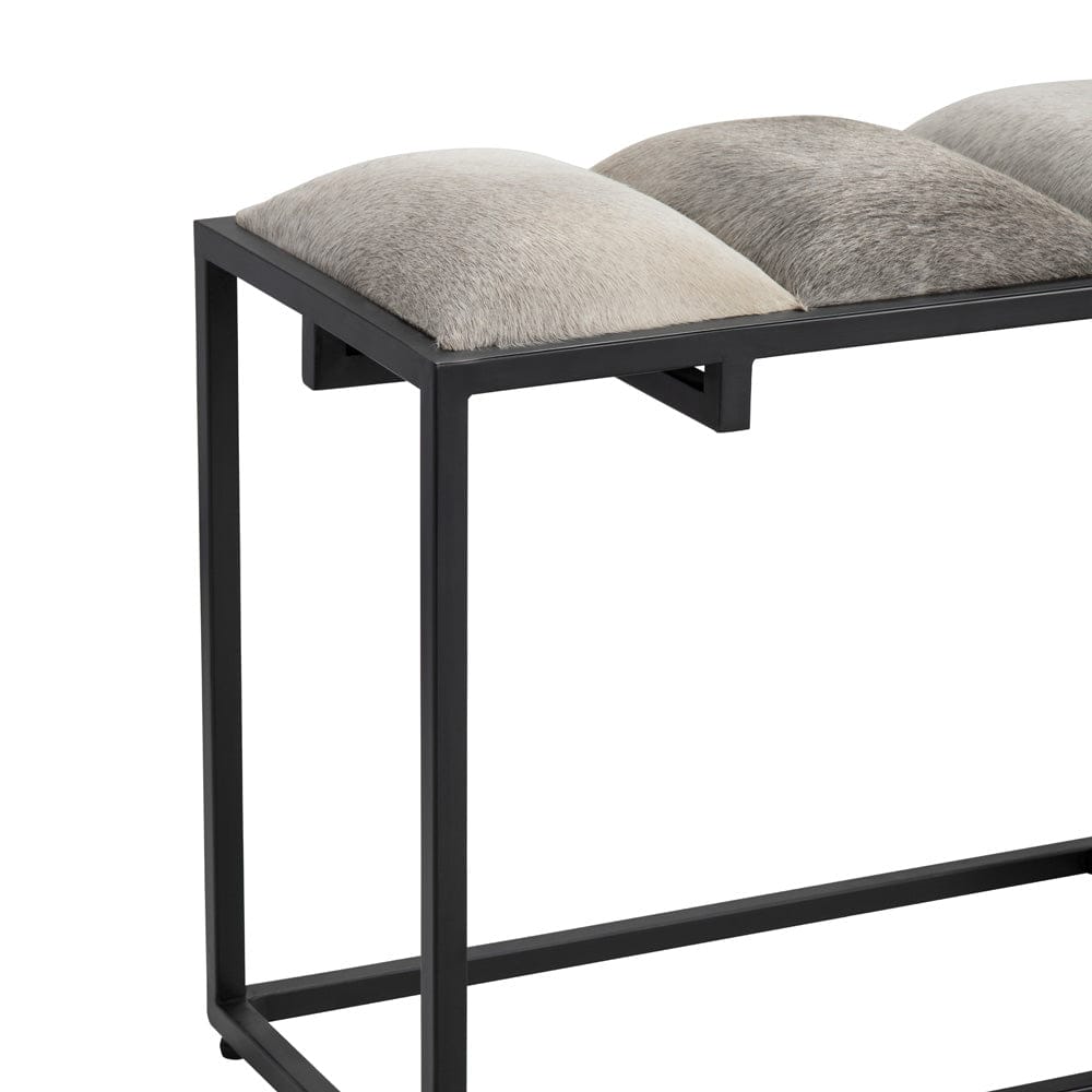 Crestview Collection - 50 in. Gray Upholstered Accent Bench with Black Iron Frame - CVFNR5039 view 3