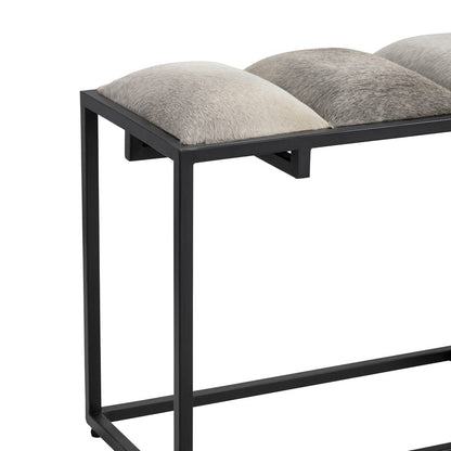 Crestview Collection - 50 in. Gray Upholstered Accent Bench with Black Iron Frame - CVFNR5039 view 3