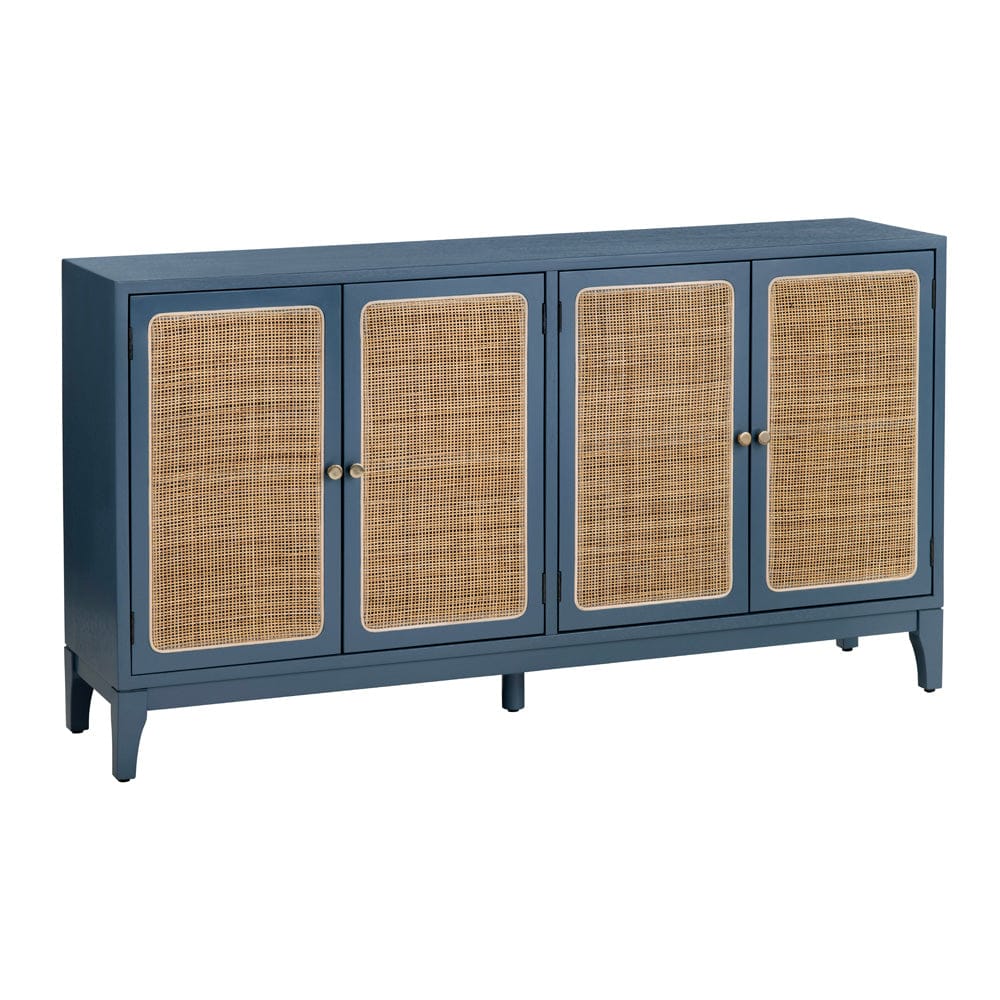 Crestview Collection - 60 in. Blue Solid Wood 4 Door Media Credenza / Sideboard - CVFDR1010 view 1