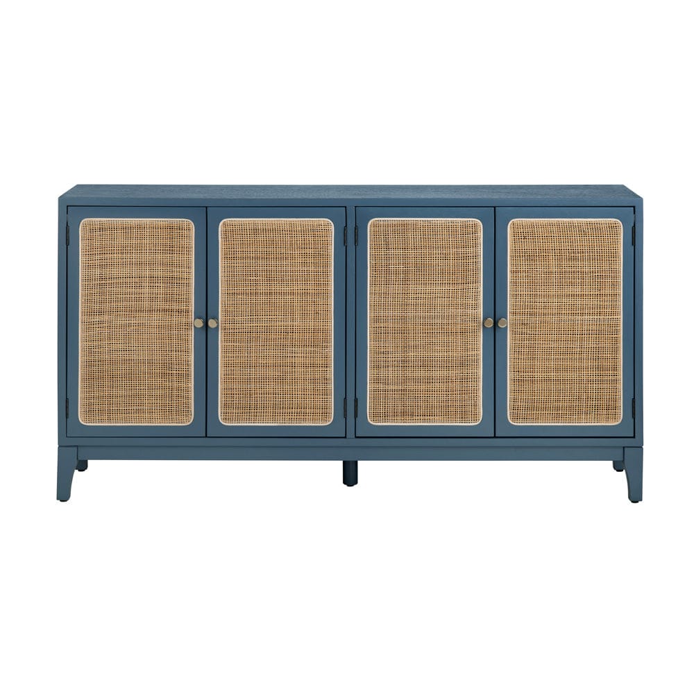 Crestview Collection - 60 in. Blue Solid Wood 4 Door Media Credenza / Sideboard - CVFDR1010 view 2