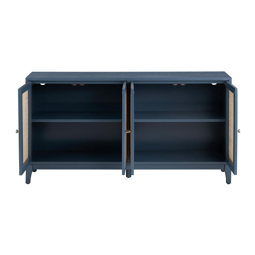 Crestview Collection - 60 in. Blue Solid Wood 4 Door Media Credenza / Sideboard - CVFDR1010 view 3