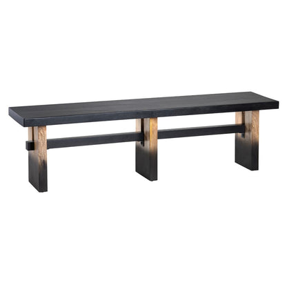 Crestview Collection - 65 in. Black Accent Bench with Black Solid Wood Frame - CVFNR4585 view 1