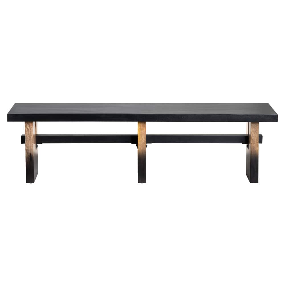 Crestview Collection - 65 in. Black Accent Bench with Black Solid Wood Frame - CVFNR4585 view 2