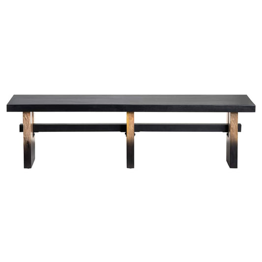 Crestview Collection - 65 in. Black Accent Bench with Black Solid Wood Frame - CVFNR4585 view 2