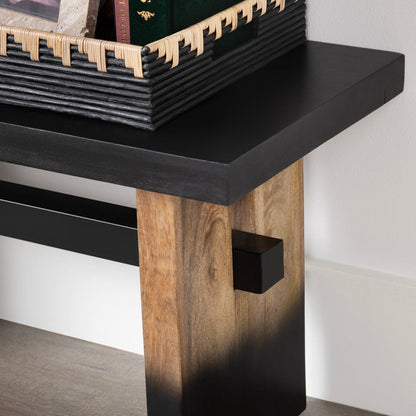 Crestview Collection - 65 in. Black Accent Bench with Black Solid Wood Frame - CVFNR4585 view 3
